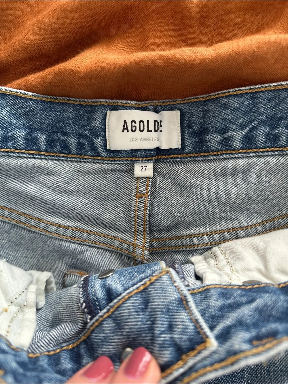 Agolde Parker long Denim Jean Shorts
